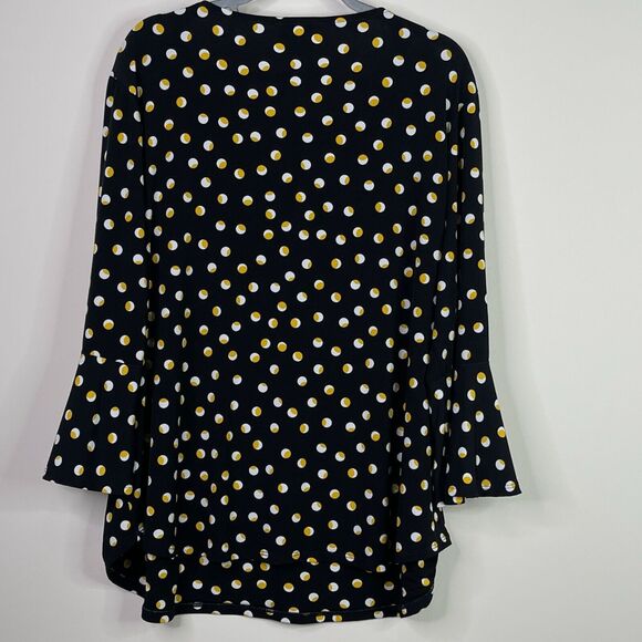Carmen Marc Valvo Polka Dot Y2K Blouse Women's Size 2X - Picture 6 of 7